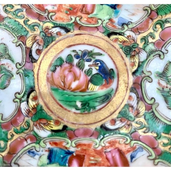 Rose Medallion Rare Antique Decorative Dish Beautiful Collectibles Decor - Picture 4 of 6